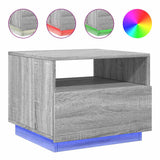 Coffee Table with LED Lights Grey Sonoma 50x49x40 cm 839831