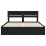 Bed Frame with Headboard Black 180 x 200 cm Solid Pine Wood 3411384