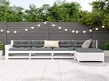 5 Piece Garden Sofa Set White Solid Wood Pine 3250829