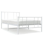 Metal Bed Frame without Mattress with Footboard White 90x200cm 352540