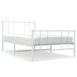 Metal Bed Frame without Mattress with Footboard White 90x200cm 352540