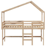 ZNTS Loft Bed with Ladder and Roof without Mattress 80x200 cm 3282066