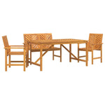 Garden Dining Set 4 pcs Brown 150 x 90 x 74 cm 3154108