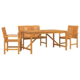 Garden Dining Set 4 pcs Brown 150 x 90 x 74 cm 3154108