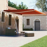 Freestanding Manual Retractable Awning 450x300 cm Orange/Brown 3069560