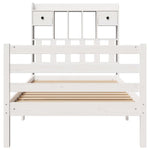 ZNTS Bookcase Bed without Mattress White 90x200 cm Solid Wood Pine 3321933