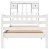 Bookcase Bed without Mattress White 90x200 cm Solid Wood Pine 3321933