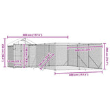 Outdoor Dog Kennel with Roof Silver 6x6x2.5 m Galvanised Steel 3190471