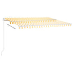 Manual Retractable Awning 450x350 cm Yellow and White 3068998