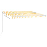 Manual Retractable Awning 450x350 cm Yellow and White 3068998