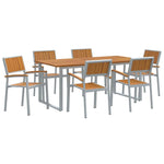 Garden Dining Set 7 pcs Grey and brown 180 x 90 x 75 cm 3284356