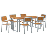 Garden Dining Set 7 pcs Grey and brown 180 x 90 x 75 cm 3284356