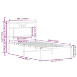 Bed Frame without Mattress Brown Oak 80x200 cm Engineered Wood 4106832