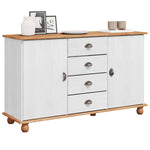 Sideboard ASKIM White 133.5 x 40 x 79 cm Solid pine wood 4105432