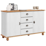 Sideboard ASKIM White 133.5 x 40 x 79 cm Solid pine wood 4105432