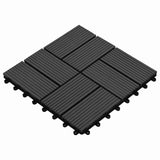 Decking Tile 11 pcs Black 30 x 30 cm WPC 42046676