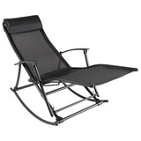 Garden Rocking Chair Steel and Textilene Black 42158