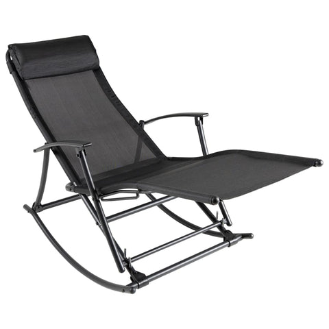 Garden Rocking Chair Steel and Textilene Black 42158
