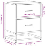 ZNTS Bedside Cabinet Grey Sonoma 40x31x50 cm Engineered Wood 848680