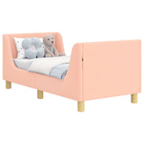 Toddler Bed Frame with Headboard Pink 70 x 140 cm Sheep Fabric 42010845