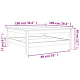Coffee Table Wax Brown 100x100x40 cm Solid Wood Pine 844470