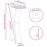 Coffee Table Legs X-Shaped 2 pcs Anthracite 28x cm Steel 4012890