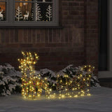 Reindeer Pull Sleigh Warm White 30 x 12 x 54.5 cm PET 42018970