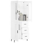 Highboard White 69.5x34x180 cm Engineered Wood 3198673