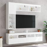 7 Piece TV Wall Cabinet Set with LED Lights White 3216757
