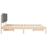 Bed Frame with Upholstered Headboard Light Grey 135 x 190 cm 878059