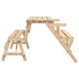 Picnic Table with Benches Solid Wood Fir 2-in-1 Convertible 4008991