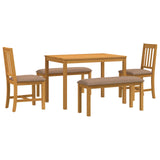 Dining Set 5 pcs Grey Solid Oak Wood 3430275