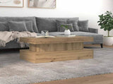 Coffee Table with LED Lights Artisian Oak 90x50x40 cm 857715