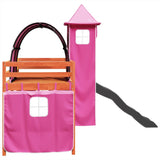 Kids' Loft Bed with Tower Pink 80x200 cm Solid Wood Pine 3309154