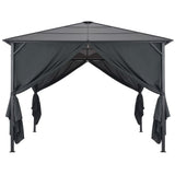Gazebo with Curtain Aluminium 3x3 m Black 44640