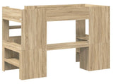 Loft Bed Frame with Desk Sonoma Oak 90 x 190 cm Engineered Wood 3410437