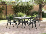 Garden Table Set 5 pcs Black Cast Aluminium 3334761