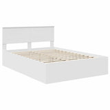 Bed Frame with Headboard White 150 x 200 cm Engineered Wood 3408655