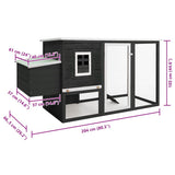 Outdoor Chicken Cage Hen House with 1 Egg Cage Grey Wood 170846