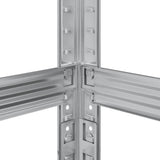 2-Layer Tyre Shelves 2 pcs Silver 110x40x180 cm Steel&Engineered Wood 4016969