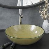 Bathroom Sink with Tap and Push Drain Gold Tempered Glass 3098459