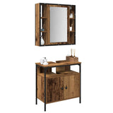 Bathroom Furniture Set with Shelf 2 pcs Brown Engineered wood 3332499
