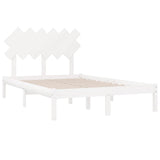 Bed Frame without Mattress White 135x190 cm Double Solid Wood 3104844