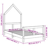 Kids Bed Frame 80x160 cm Solid Wood Pine 834558