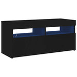 TV Cabinet with LED Lights Black 90x35x40 cm 804383