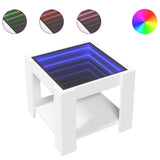 Coffee Table with LED White 53x53x45 cm Engineered Wood 847539