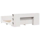 Bed Frame without Mattress White 200x200 cm Solid Wood Pine 3323756