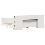 ZNTS Bed Frame without Mattress White 200x200 cm Solid Wood Pine 3323756