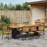 Garden Dining Set 9 pcs Black 240 x 90 x 75 cm Poly Rattan 3365446