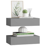 Wall-mounted Drawer Shelves 2 pcs Grey 40x23.5x10cm MDF 330246